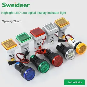 Penjualan terlaris meteran tegangan arus Mini LED 22mm meteran Digital indikator Voltmeter Multimeter Ammeter untuk Kabinet Distribusi