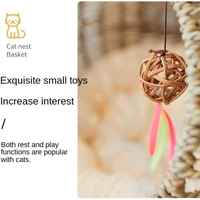 Nid en osier naturel fait main, coussin amovible et lavable, décoration de jardin de luxe, lit balançoire pour petits animaux, chiots, chatons, chats