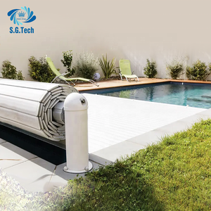 Cubierta de <span class=keywords><strong>piscina</strong></span> de corona de agua portátil moderna eléctrica rodillo cuadrado abierto de seguridad automática con Metal y PVC para uso en exteriores - Product Image 2
