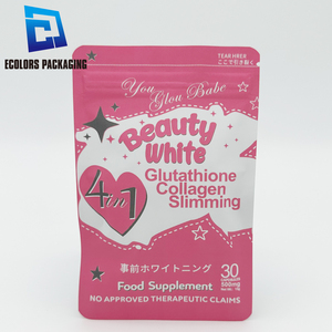 Embalaje de calidad alimentaria Impresión digital sello de tres lados colágeno adelgazante lámina metálica cosmética impresa personalizada bolsa con cremallera - Product Image 3