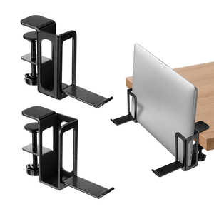 Organizador lateral de <span class=keywords><strong>escritorio</strong></span> negro de metal con abrazadera debajo del estante del <span class=keywords><strong>escritorio</strong></span> con soporte colgante para Computadora Portátil para sala de estar o cocina - Product Image 1