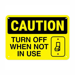 Aide à la conservation de l'énergie, éteignez les lumières lors de votre départ, panneau de signalisation 10x7 pouces, 55 mils d'épaisseur, HDPS - Product Image 1