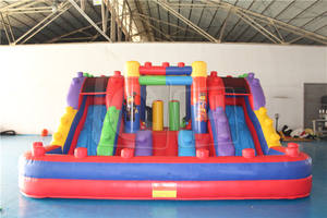 Maison gonflable commerciale à thème coloré, château gonflable, toboggan aquatique, maison gonflable avec piscine - Product Image 2