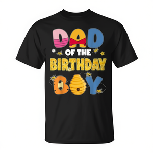 T-shirt décoratif pour fête de famille sur le thème du miel d'abeille, cadeau pour papa, maman et l'anniversaire du garçon - Vêtements promotionnels - Product Image 2