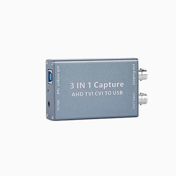 3-in-1 Capture Video Capture Card TVI CVI Input USB3.0 Output Audio Video Capture Device 1080P HD Drive-free Support Loop Out