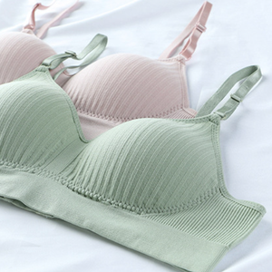 Sexy Women's Solid <b>Thin</b> Nylon Full Cup Wire-Free <b>Bra</b> Set with Low Waist Panties Breathable Lingerie - Product Image 4
