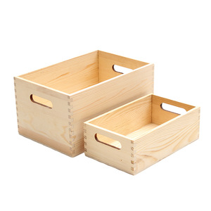 Caja de almacenamiento de madera maciza con asas, capacidad de 20L, para herramientas y artículos varios, organizador de escritorio - Product Image 5