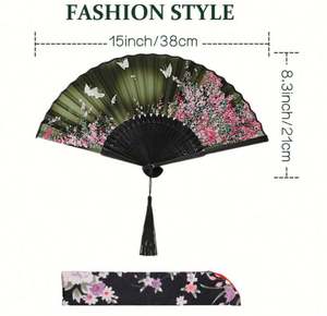 Abanico Plegable de Bambú, Abanico de Papel Ecológico con Pintura Ecológica para Decoración del Hogar, Festivales de Año Nuevo y Regalos Empresariales - Product Image 4