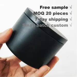 4oz 8oz 16oz Matte Black Candy Tin Cans Decorative Storage Metal Tin Box Cosmetic Empty Round Travel Tin Candle