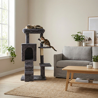 Arbre à chat multi-niveaux en velours durable et écologique avec poteaux à gratter en sisal, structure d'escalade stable en peluche pour chats et chatons, emballage carton