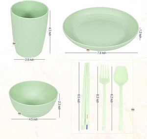 Produits sans BPA avec logo personnalisé, bols, tasses, assiettes et plats biodégradables, vaisselle en paille de blé, ensembles de vaisselle - Product Image 3