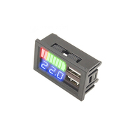 Voltmeter Digital Layar Ganda Universal 12-96V Pengisian Daya USB untuk Baterai Asam Timbal, Lithium Ternary, dan Catu Daya Pengisian Ponsel