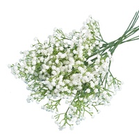 Fleur de Gypsophile Artificielle Blanche à 3 Tiges en Caoutchouc Souple Effet Naturel pour Mariage et Fête - Vente en Gros