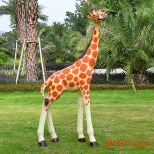 Statua giraffa a grandezza naturale grande in piedi giraffa elefante Zebra in fibra di vetro animale scultura di sostegno per la decorazione del giardino all'aperto - Product Image 5