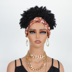 <span class=keywords><strong>Perruque</strong></span> Bandeau Courte Afro Frisée Synthétique Imprimé Paisley <span class=keywords><strong>Vintage</strong></span> Résistante à la Chaleur pour Femmes Noires – Vente en Gros - Product Image 1