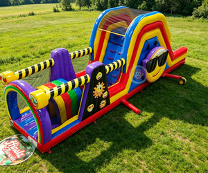 Parcours d'obstacles de paintball, <span class=keywords><strong>jeu</strong></span> gonflable amusant avec toboggan et structure de saut combinés - Product Image 2