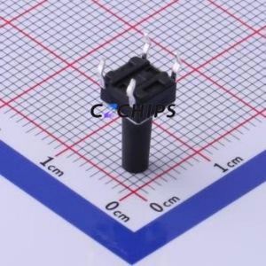TS-1002-BR12516 Tactile Switch Through hole-4P,6x6mm Switch Single Pole Single Throw Round Button 1.6N Through Hole - Product Image 2