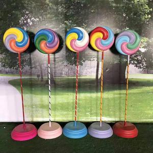 Bonbons géants en fibre de verre sucette sculpture autoportante accessoire Photo/terre de bonbons/décoration de magasin de bonbons de noël - Product Image 2