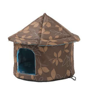 Nichoir Rond Imperméable pour Animaux de Compagnie avec Motif de Patte Noire, Lit pour Chat et Chien Amovible et Lavable, Utilisation Intérieure et Extérieure, Taille S M 35 40 45 Cm - Product Image 5