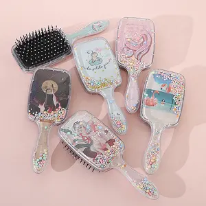 Cartoon Design Unicorn Pattern Hair Brush Bubble Quicksand Hair Comb Colourful Air Cushion Scalp Massage Comb