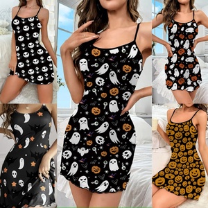Nuova Collezione 2024: Camicie da <span class=keywords><strong>Notte</strong></span> Sexy per Halloween in Seta Artificiale, Abito Erotico da Camera da Letto, Pigiama Casual Sexy - Product Image 2