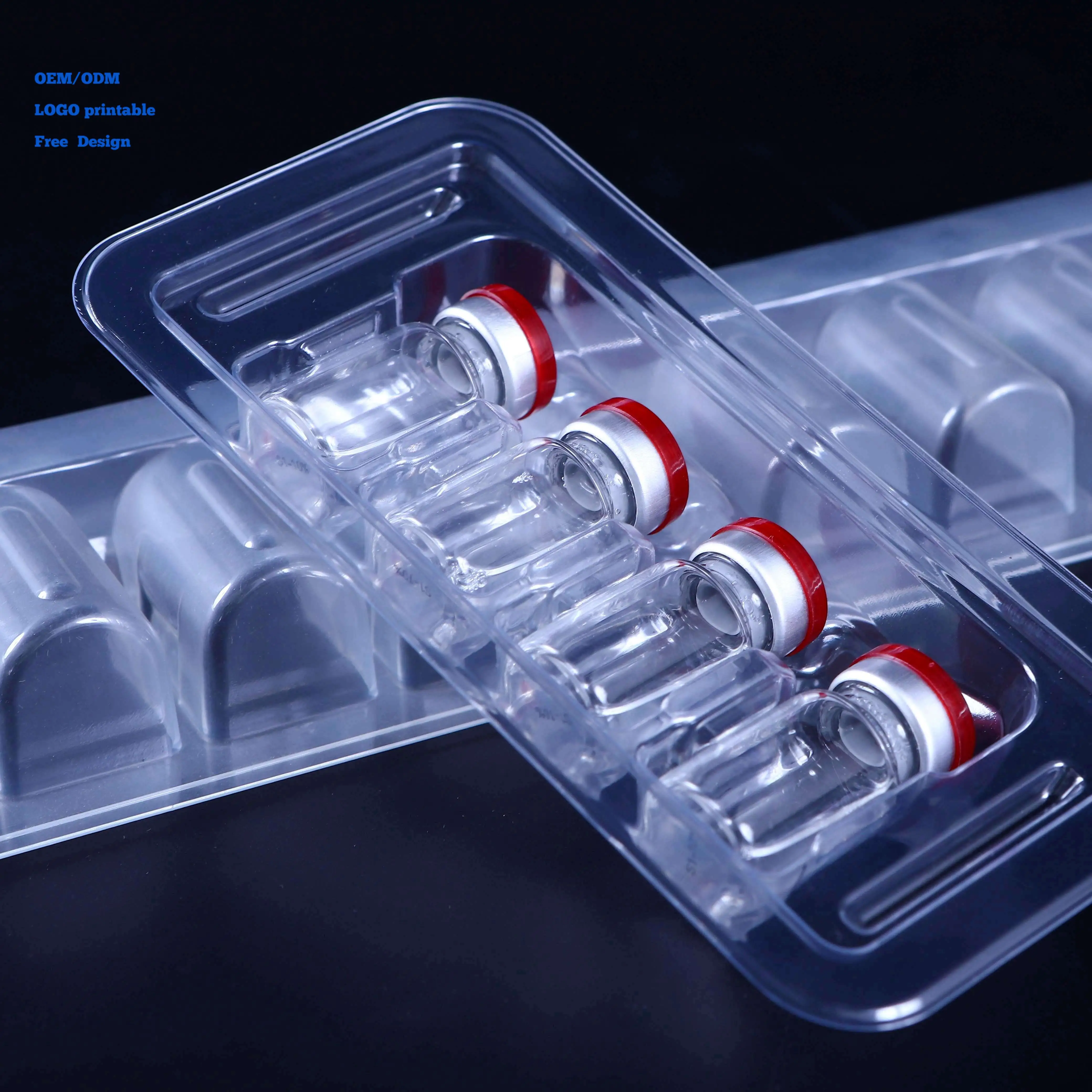 Venta al por mayor de ampollas de carcasa de plástico médicas personalizadas, embalaje blanco