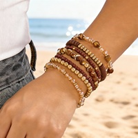 Bracelet en perles de verre soufflé à la main, style bohème créatif, multi-couches, tendance, style européen et américain, pour la plage