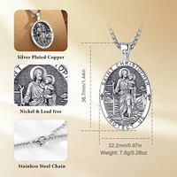 Merryshine Pendentif Amulette Religieux en Laiton Jésus Saint Christophe, Bijou de Protection Chrétien Catholique