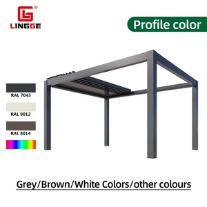 Gazebo retráctil <span class=keywords><strong>de</strong></span> pie independiente impermeable personalizable para restaurante con luces RGB plegable moderna pérgola techo jardín - Product Image 4