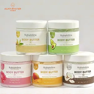 Rubioaroma Private Label Hydraterende Organische Kruiden Natuurlijke Ruwe Ongeraffineerde Cacao Shea Butter Body Cream