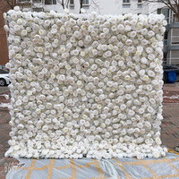 Décoration Murale 3D en Fleurs de Soie : Rose Blanche et Hortensia, Toile de Fond Florale pour Mariages et Fêtes, Décoration Intérieure, Comprend des Tiges