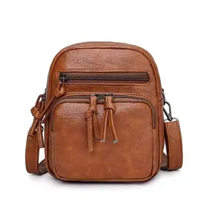 Custom Cross Body Bag Outdoor Messenger Bag Bolso de hombro de cuero de moda