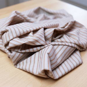 Handloom Woven Organic Khadi Cotton Fabric Medium Weight 105 GSM Handmade Brown Stripe Design Breathable Eco-Friendly Girls Boys - Product Image 1