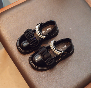 Zapatos de Piel Sintética para Niña, Primavera, Nuevos Zapatos de Vestir con Cordones y Pliegues Estilo Mary Jane, con Perlas, para Niñas - Product Image 4