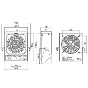 Ventilador ESD de tipo eliminador de estática, soplador ionizador ESD ionizante, de tipo ventilador ESD, de