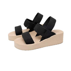 Sandalias de Plataforma con Cuña y Punta Abierta, Estilo Moderno 2026, para Verano y Otoño, Resistentes, Transpirables, Antideslizantes, con Parte Superior de Goma - Product Image 1