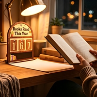 Compteur de livres lus en bois rotatif pour le suivi de la lecture, décoration de table, cadeau pour les lecteurs et les amoureux des livres