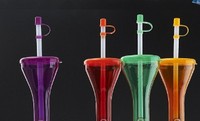 Mug de voyage transparent en PET de 24 oz avec poignée et couvercle, certifié CE, idéal pour l'été, la plage, la rentrée scolaire, cadeau promotionnel personnalisé, facile à utiliser