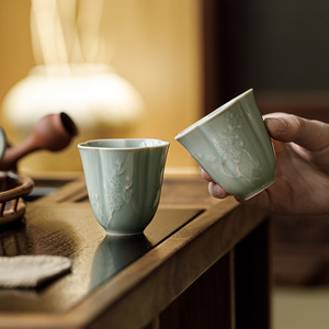 Guanlan Banana Moonlight Relief Ceramic Master Cup Single Personal <b>Teacup</b> Chinese Style Porcelain Tea Cup For Household Use - Product Image 1