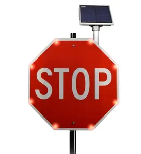 30 Flitsende Stopbord Knipperlicht Led Lampen Op Zonne-Energie Voor Stopborden
