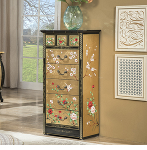 Chinois décoratif <span class=keywords><strong>Antique</strong></span> traditionnel meubles tiroirs armoire en bois massif peint à la main armoire pour salon chambre à manger