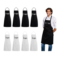 Celemek memasak dapur restoran dengan logo kustom hadiah promosi iklan bisnis 100 celemek dapur dapat disesuaikan poliester