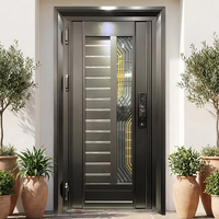 Portes d'entrée de sécurité ZS personnalisées en acier inoxydable, design moderne, étanches, insonorisées et antivol pour villas et maisons