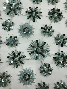 Nhỏ Hoa Đôi Hạt Thêu + 3/5Mm Sequins Váy Cưới Vải Bông Tuyết Thiết Kế Ren - Product Image 2