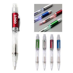 Custom Promotional Gift Pen Advertising Office Stationery Gift <b>Ball</b> Pen Bright <b>LED</b> Light Multifunctional Ballpoint Pens - Product Image 1
