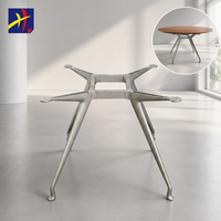 Base de bureau en acier chromé à hauteur réglable avec pieds évasés pour salle à manger, bureau, appartement, design moderne, blanc turquoise