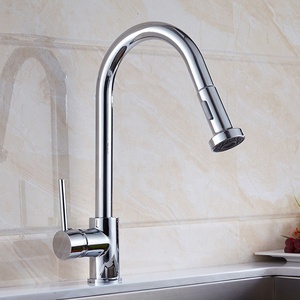 Kitchen With Pull <b>Down</b> Sprayer Brass Flexible Single Hole Pull Out Kitchen Mixer Water Tap AT9924 Kitchen Tap - Product Image 1
