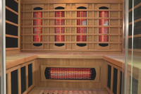 Sauna infrarouge moderne pour 4 personnes en bois massif avec panneau de commande informatique
