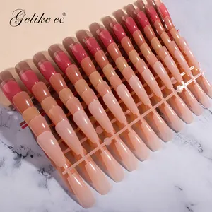 Hot Selling 240 PCS/Box Lot Transparent Customized Design Nude Color French Nail Tips Half Cover Full Cover For Salon Nail Art