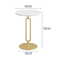 LC-1086, dessus en marbre personnalisé ou table basse supérieure en pierre frittée table d'appoint de canapé rond de salon avec base en métal de couleur dorée